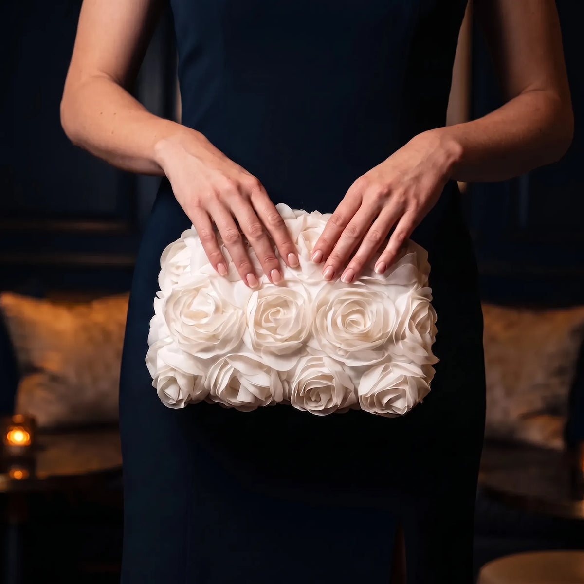 3D bloemen clutch tas