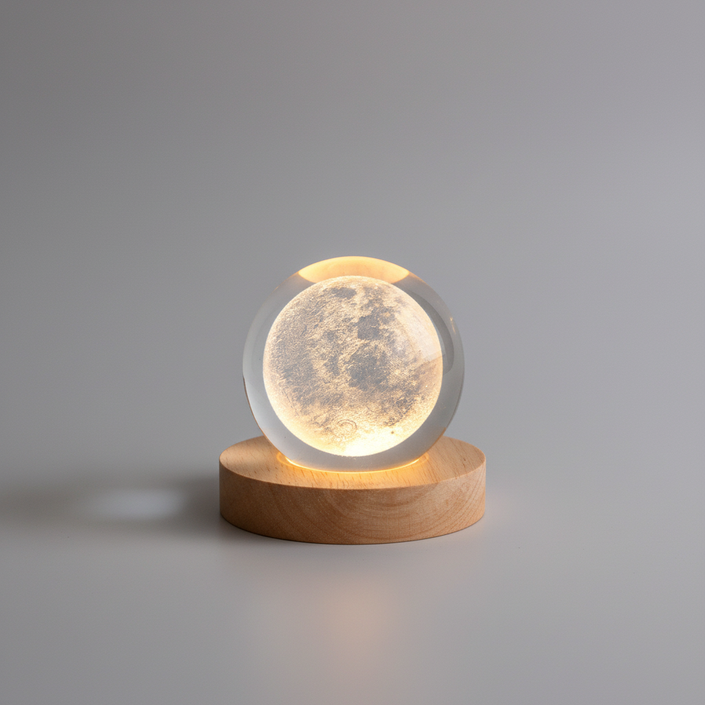3D kristallen bolvormige nachtlamp