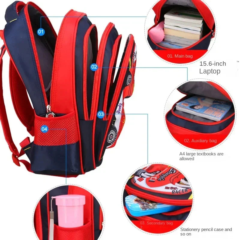 3D-raceauto schoolrugzak