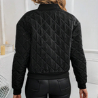 Zwarte dames bomberjack met rits