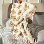 Fluweelzachte pyjamaset met berenprint