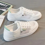 Witte damessneakers met mesh bovenmaterialen