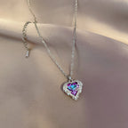 Hart en vleugels kristallen ketting