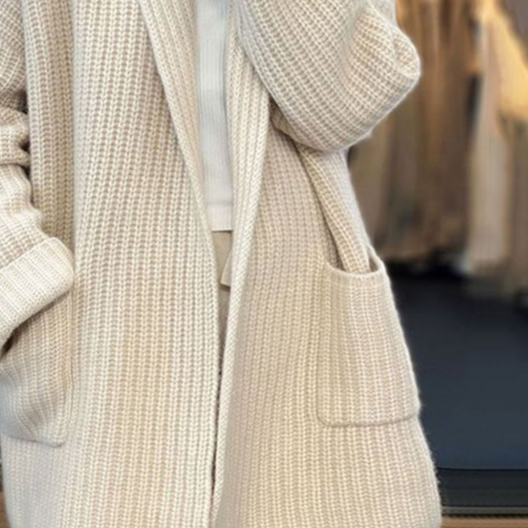 Oversized wollen vest met diepe zakken