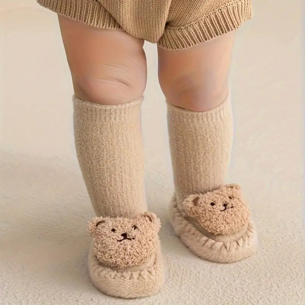 Kinder huisslof sokjes met beertjes