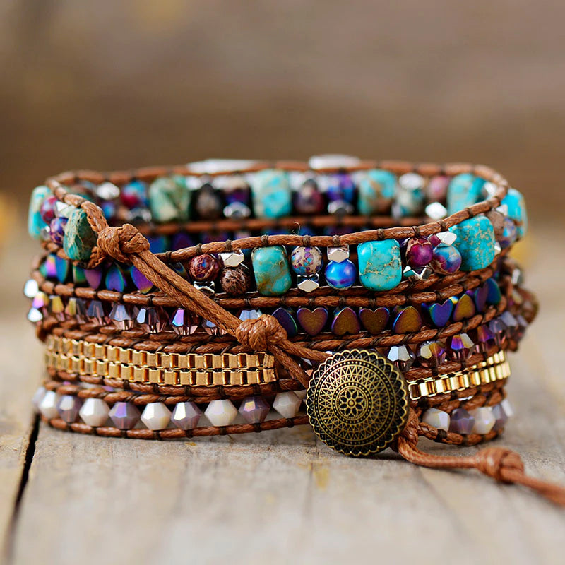 Jaspis & onyx bohemian apple watch bandje