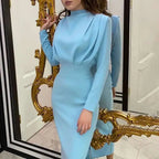 Bodycon midi jurk met turtleneck — afbeelding 1