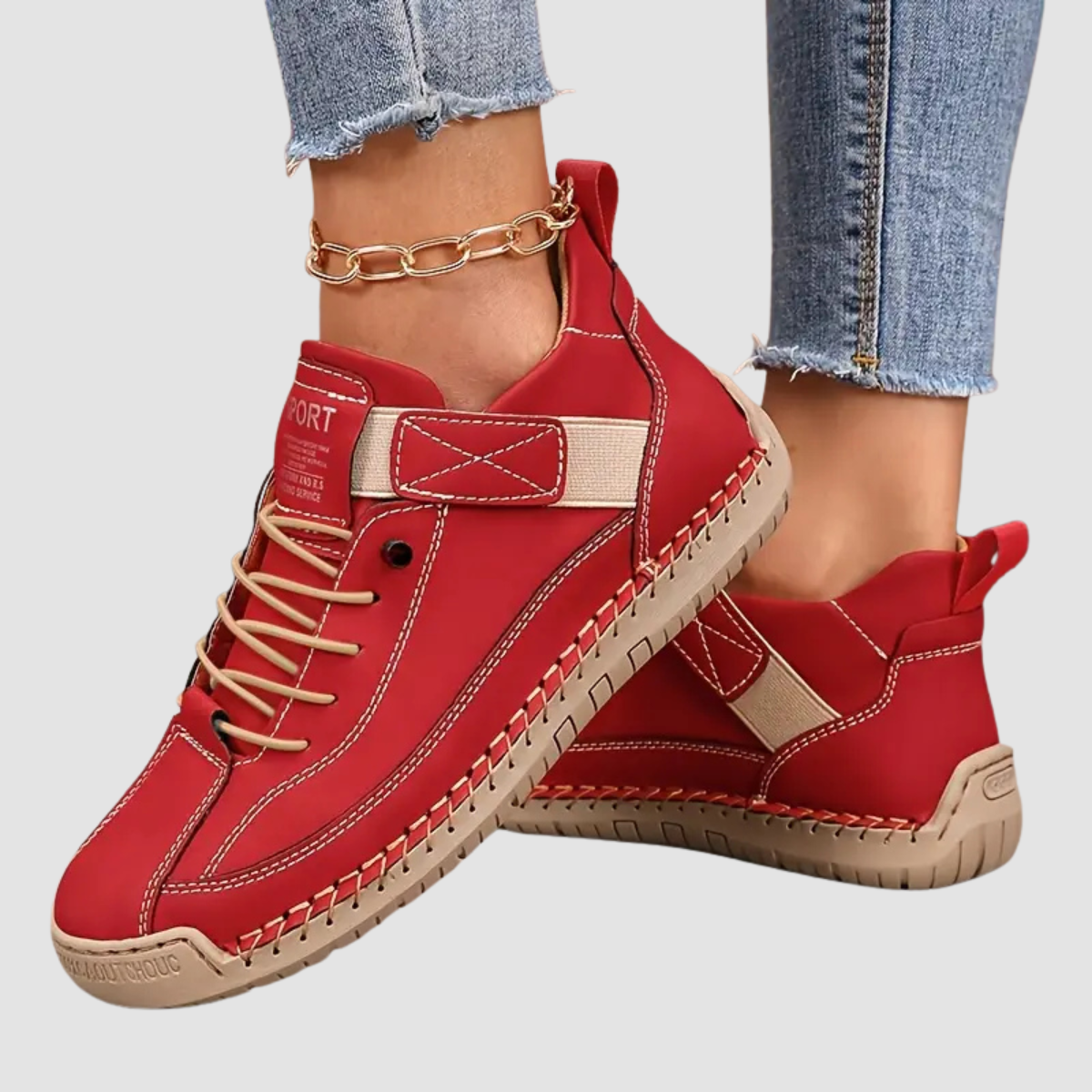 Brede damesinstapsneakers met elastische zijpanelen