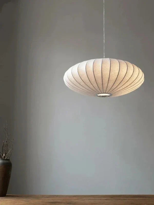 Zijden hanglamp met kristallen