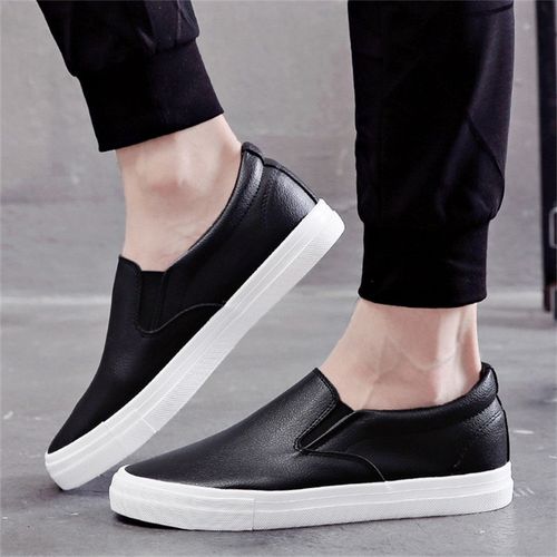 PU-leren heren slip-on sneakers