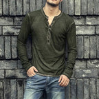 Casual herenhenley met lange mouwen