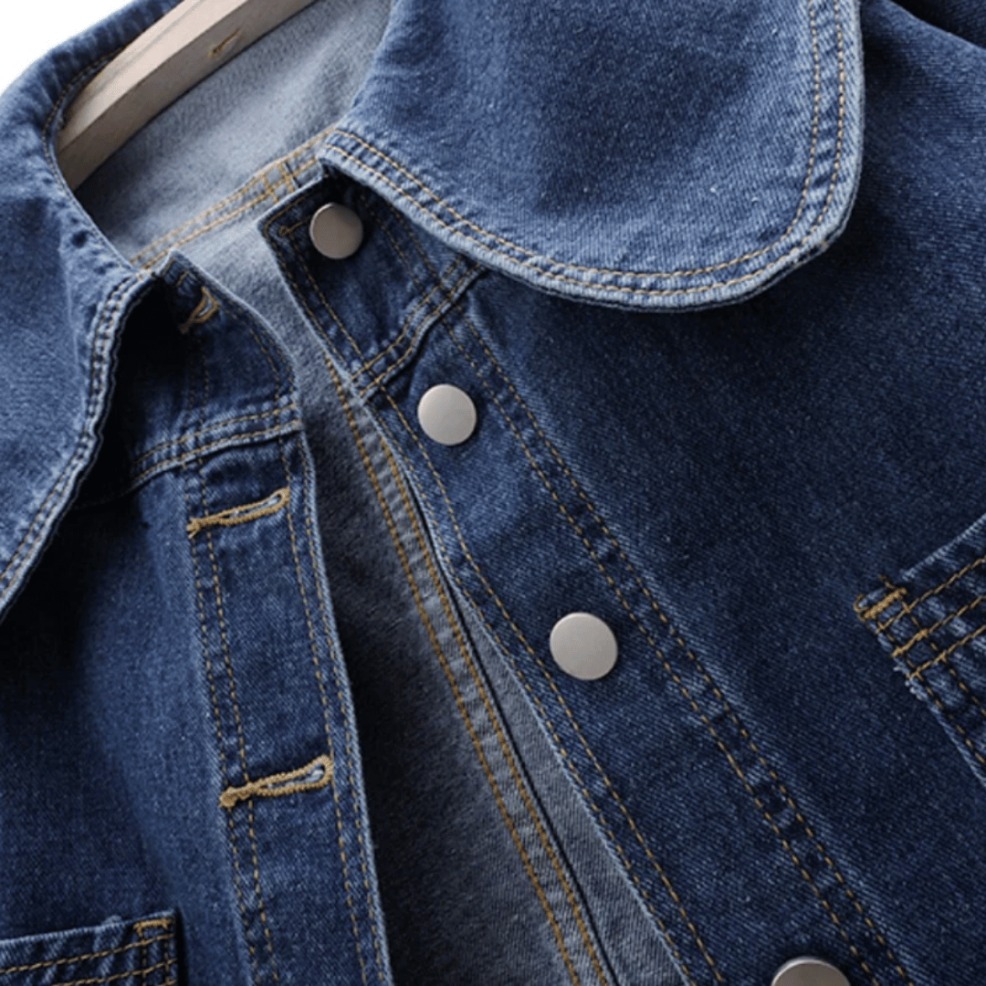 Dames denimjasje met matrozenkraag