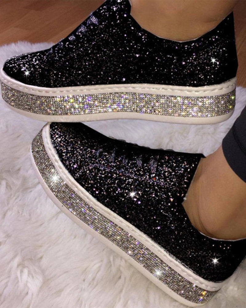 Plateau glitter dames sneakers