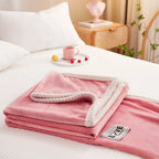 Roze flanellen fleece deken
