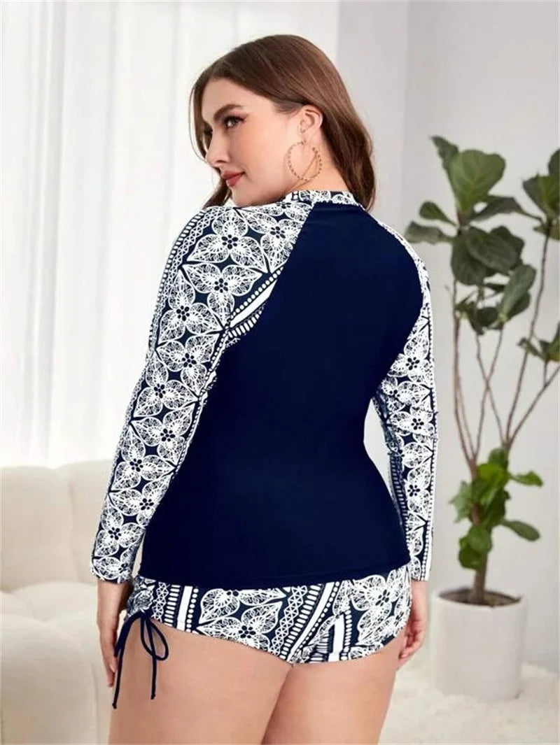 Amy plus-size zwempak met lange mouwen — afbeelding 4