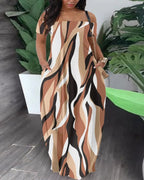 Tasha plus-size safari jurk