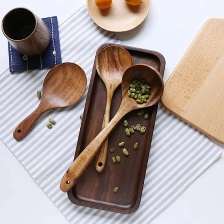 Natuurlijke houten keukenset