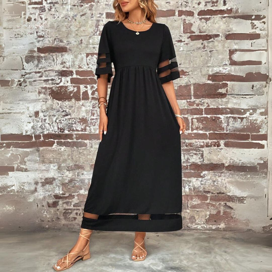 Soepelvallende maxi-jurk
