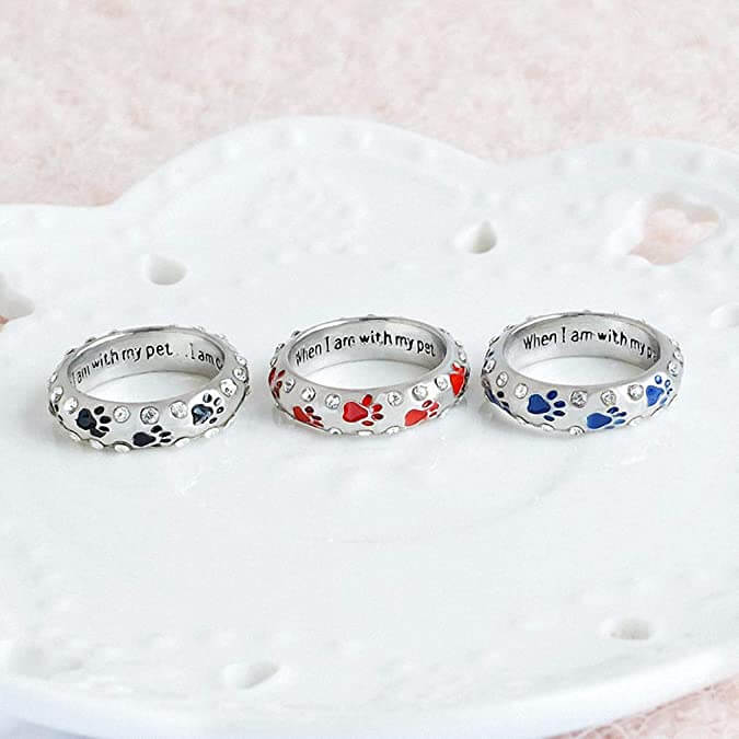 Huisdier minnaar ring – materiaal: Zink legering — afbeelding 2
