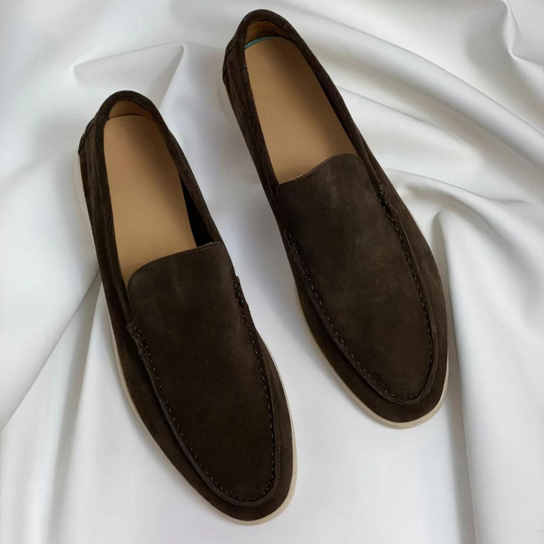 En comfortabele leren loafers