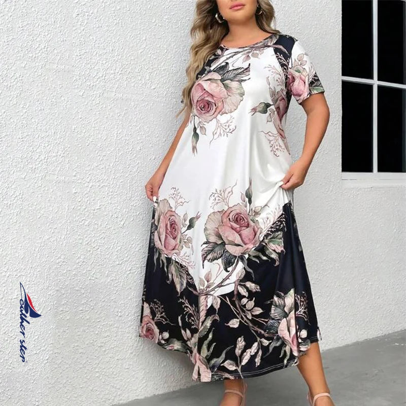 Rhoda plus-size maxi-jurk