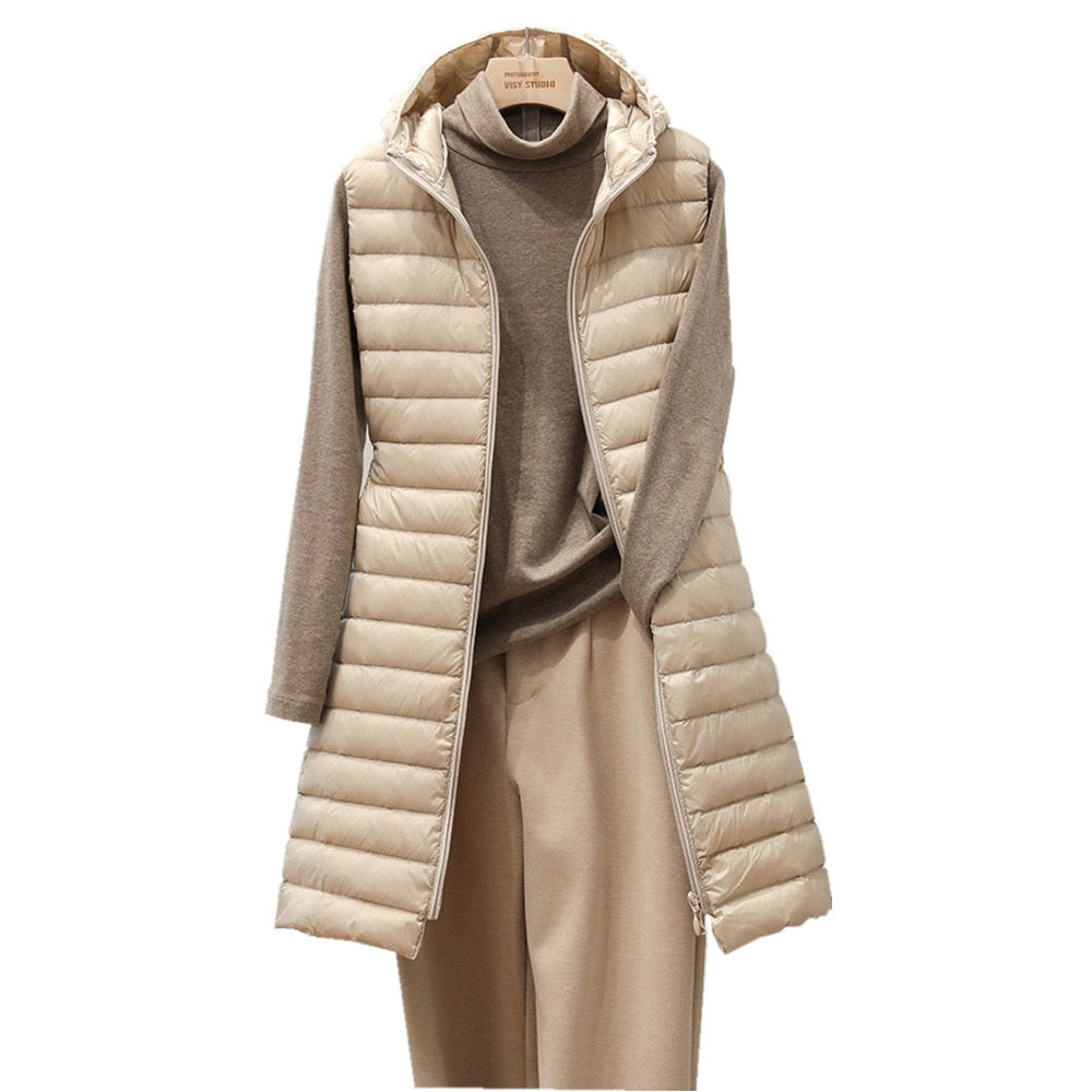 Lange dames bodywarmer