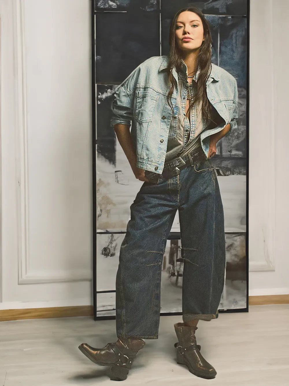Mid-Rise barrel jeans
