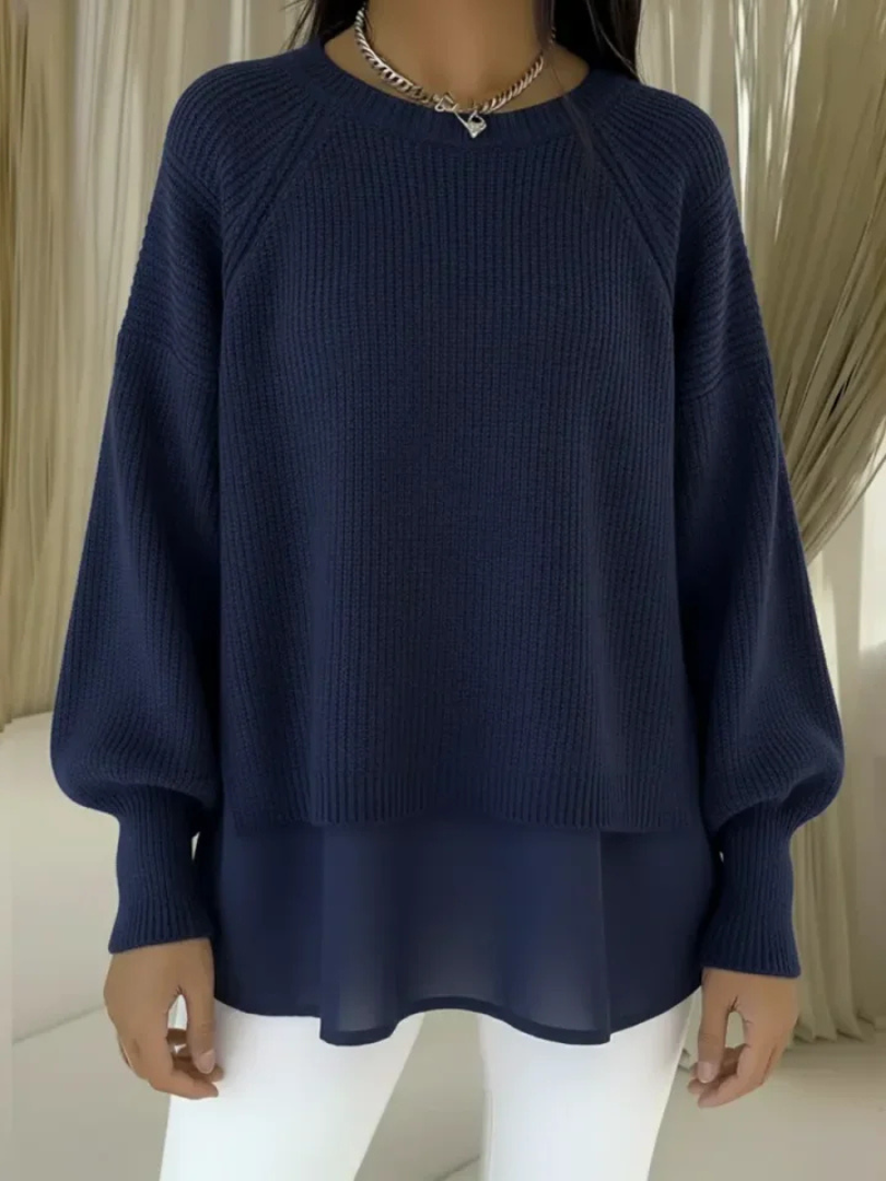 Trui met gelaagde look en raglanmouwen
