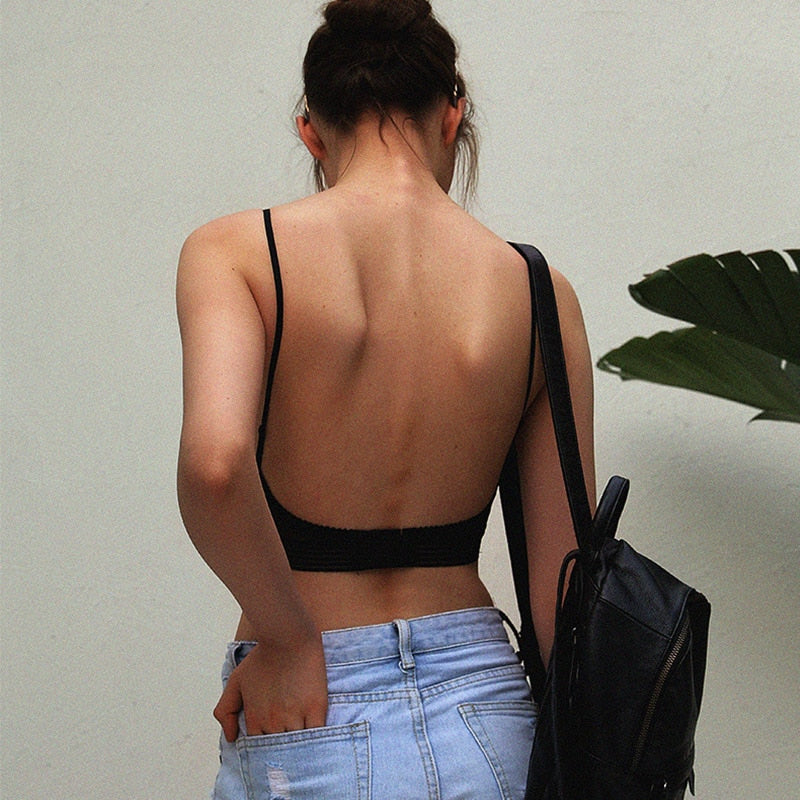 Low back wireless bra