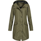 Dames regenjas met capuchon