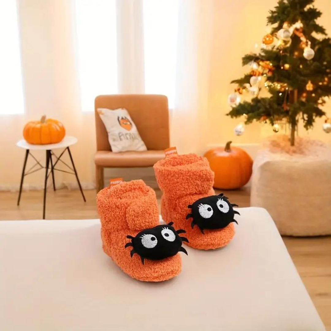 Kinder halloween sloffen met cartoonprint