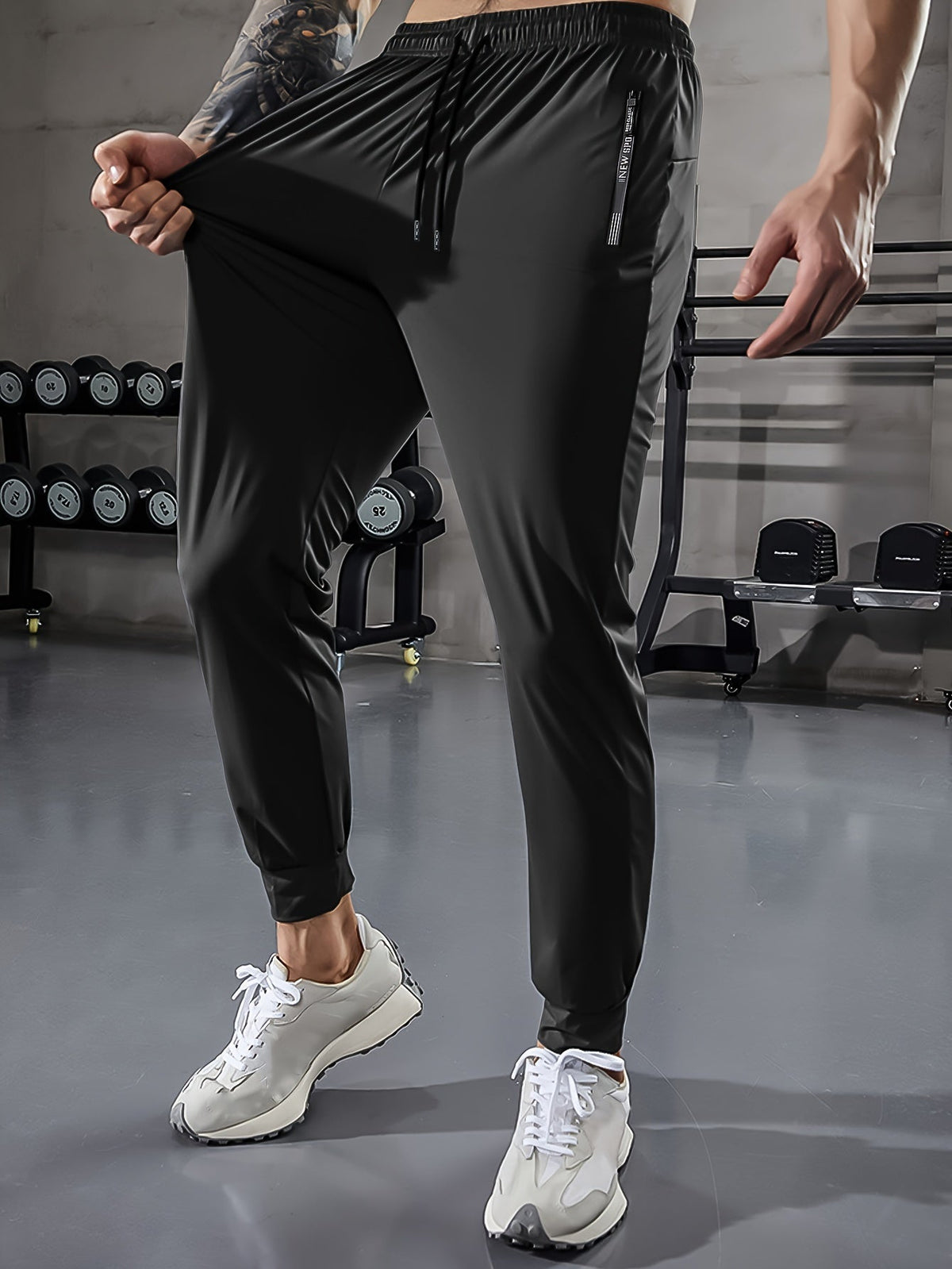 Effen heren sportbroek met zakken