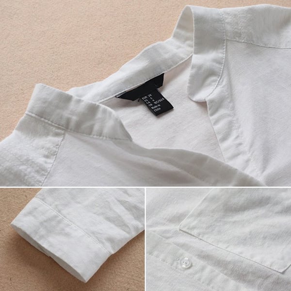 Dames linnen shirt met lange mouwen