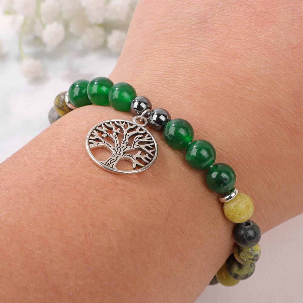 Natuurlijk kristal levensboom armband
