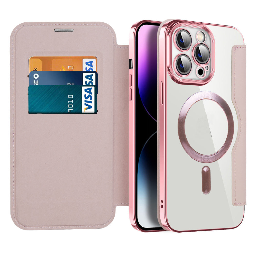 Leren flip case met magnetische adsorptie & rfid-bescherming – valtrix