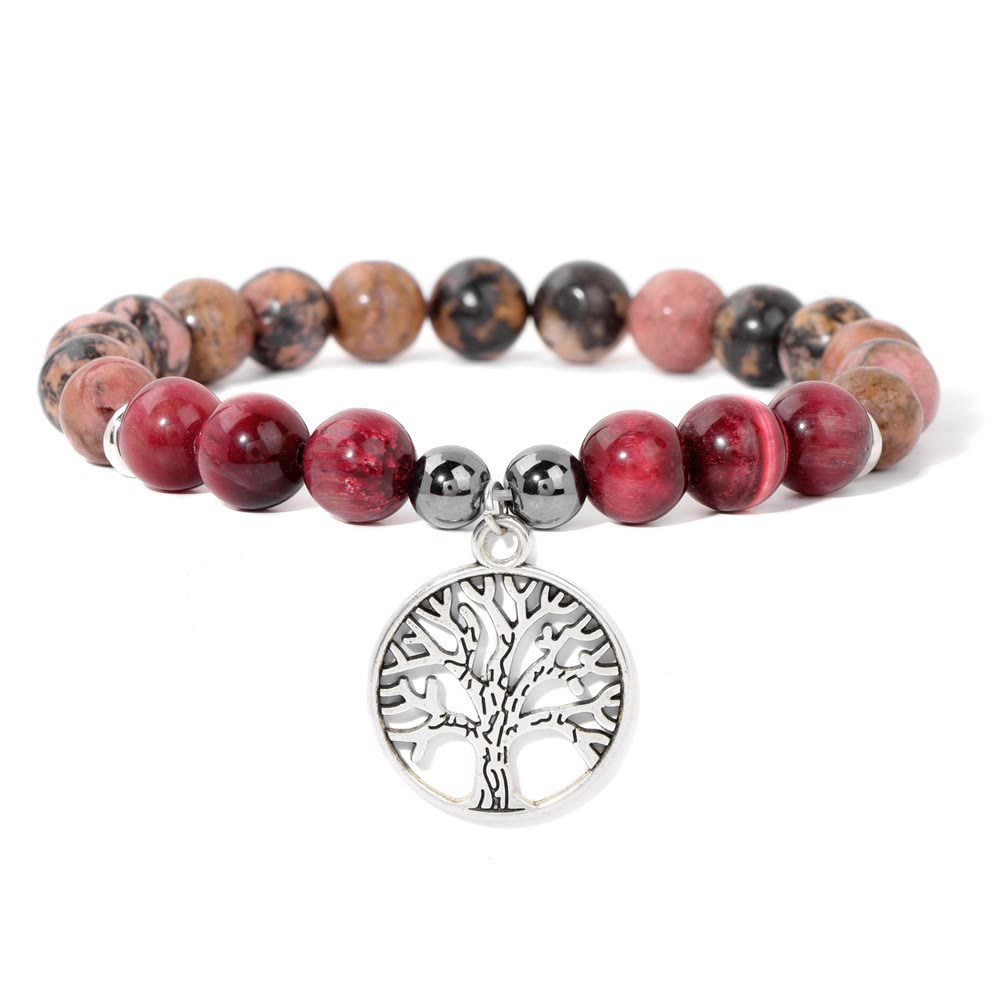 Natuurlijk kristal levensboom armband
