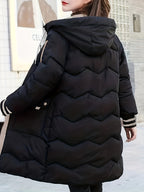 Warme gewatteerde hoodie jas met rits