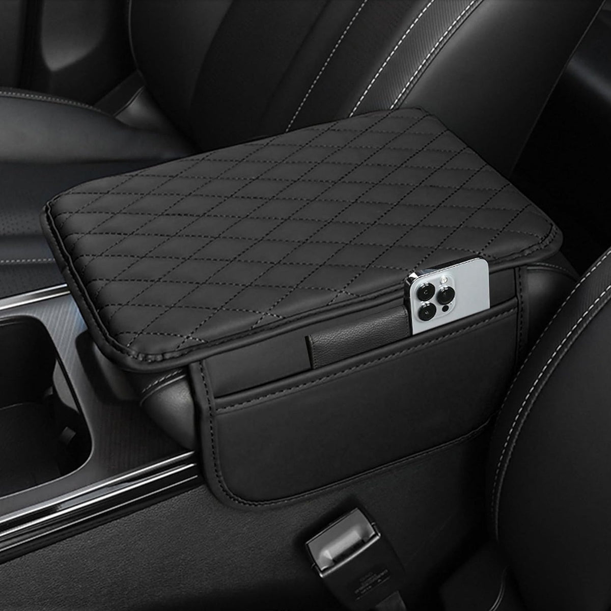 PU lederen auto armleuning mat