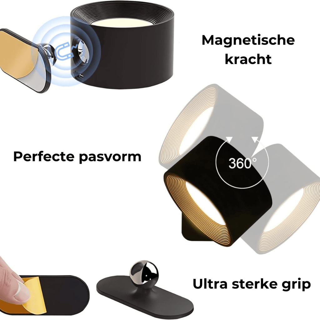 Luma360 – draadloze oplaadbare 360° muurlamp