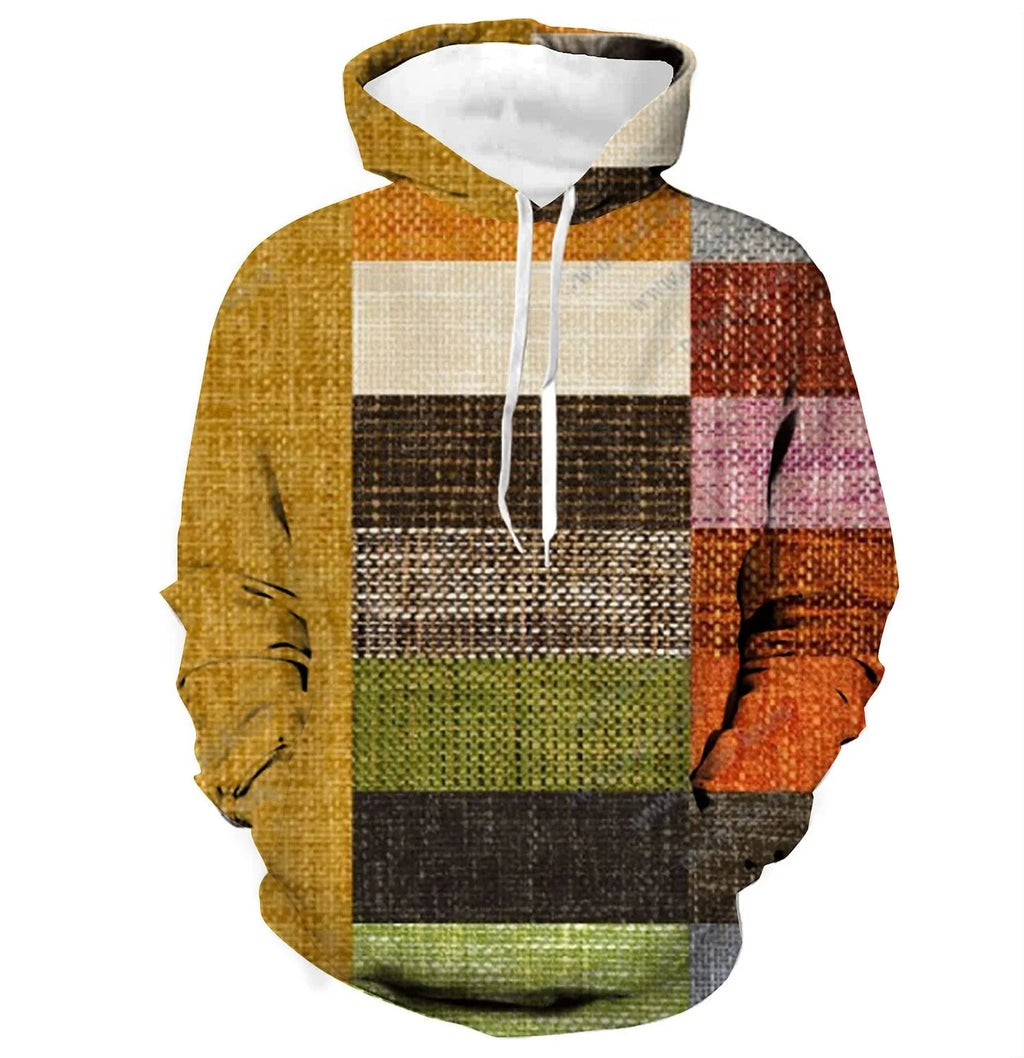 3D plaid hoodie