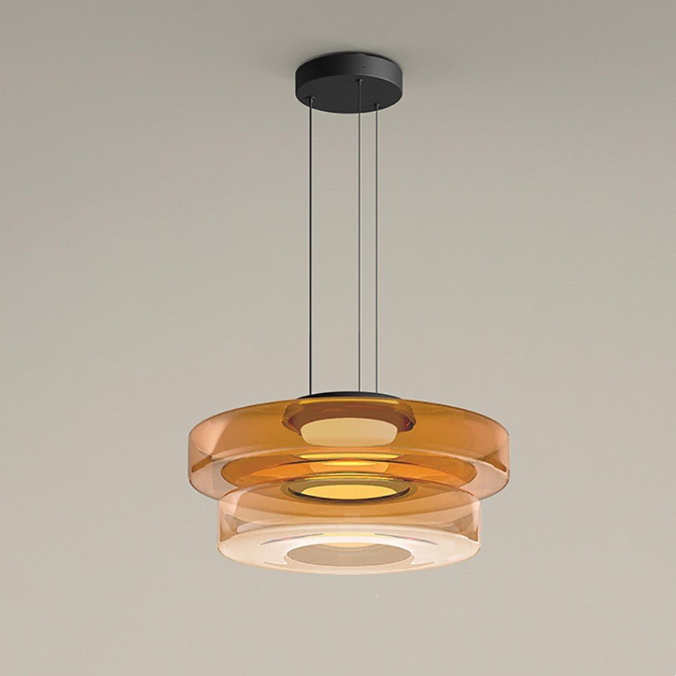 Glazen hanglamp in bauhaus stijl