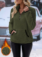 Kleurvol sweatshirt met halve ritssluiting