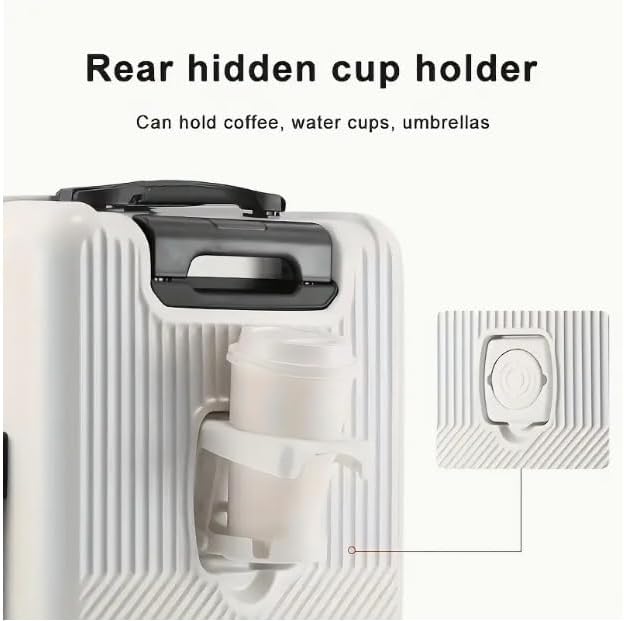 Hard shell handbagagekoffer met bekerhouder, USB-poort & TSA-slot