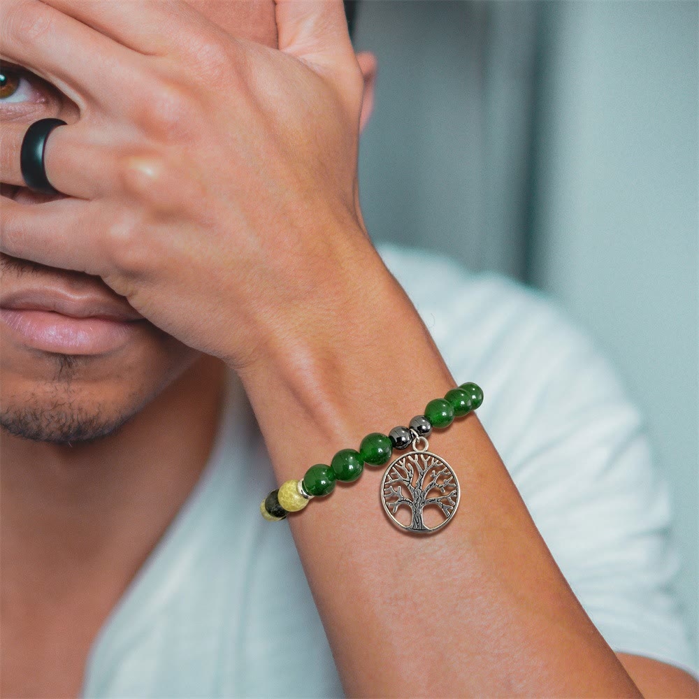Natuurlijk kristal levensboom armband