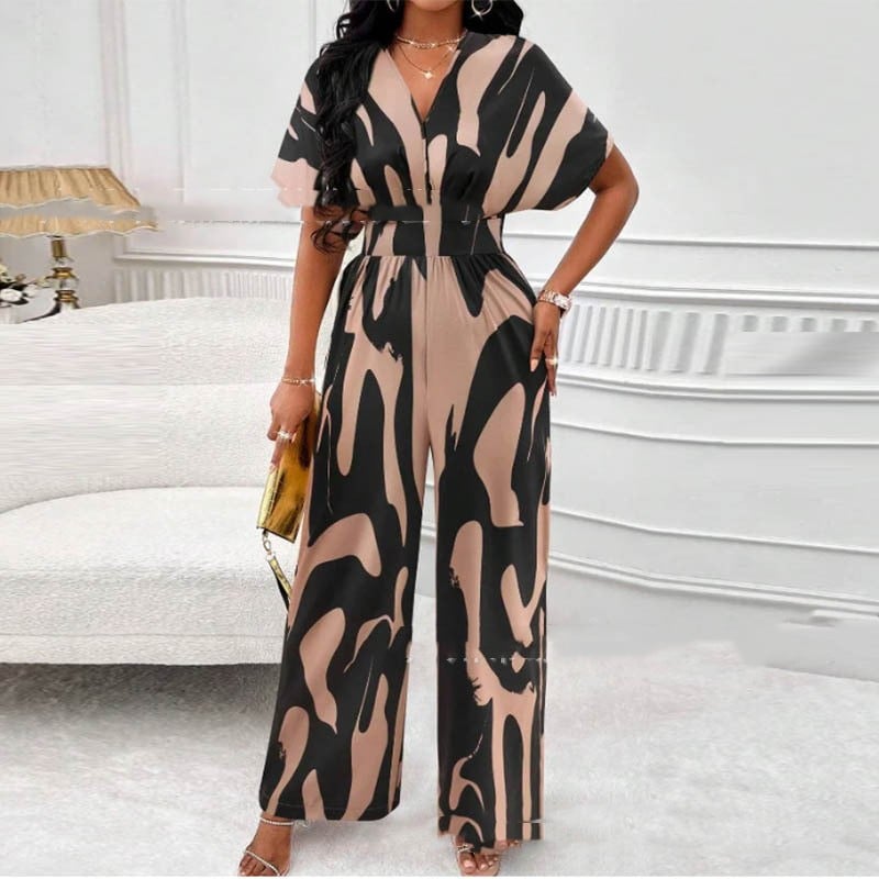Zomerse jumpsuit met V-Hals en print