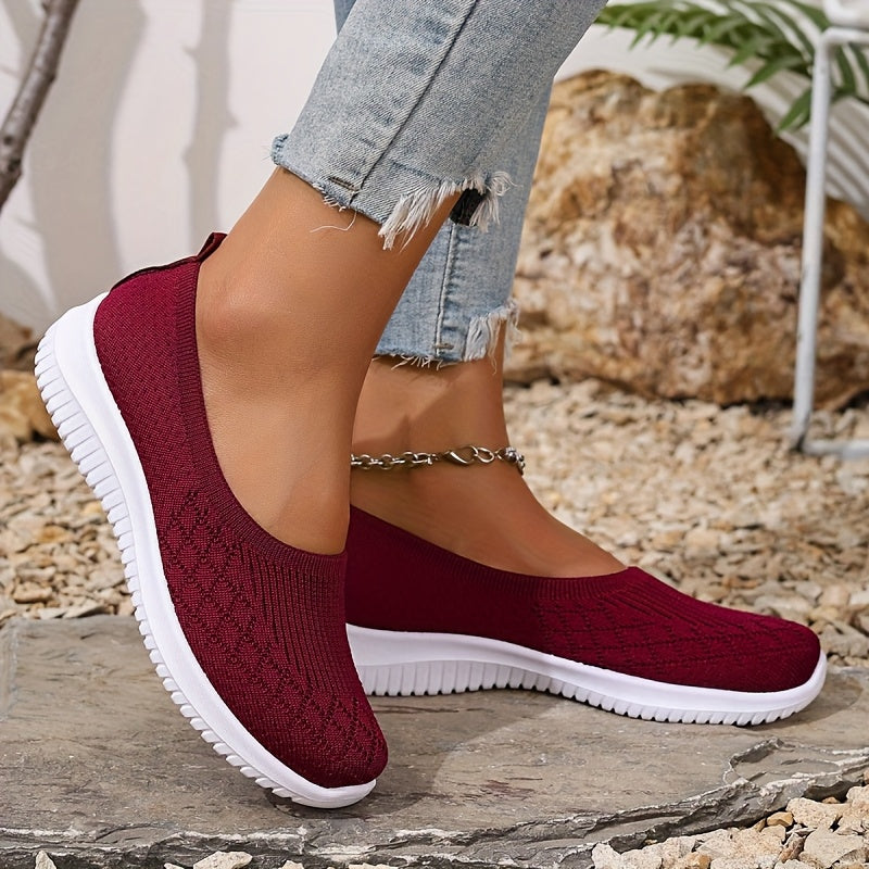 Lichte damesinstapsneakers met rekbaar synthetisch bovenwerk