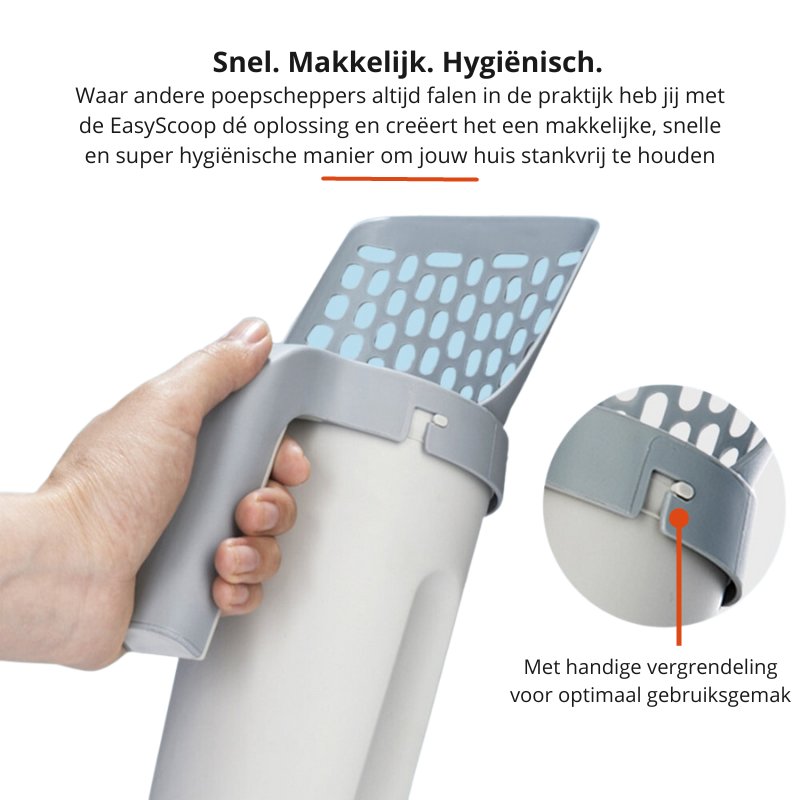 Kattenbakschep EasyScoop met afvalhouder