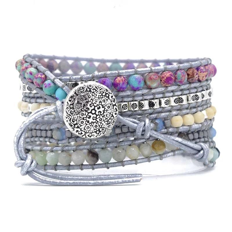 Turkoois heling en bescherming wikkelarmband