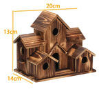6 gats handgemaakt vogelhuisje