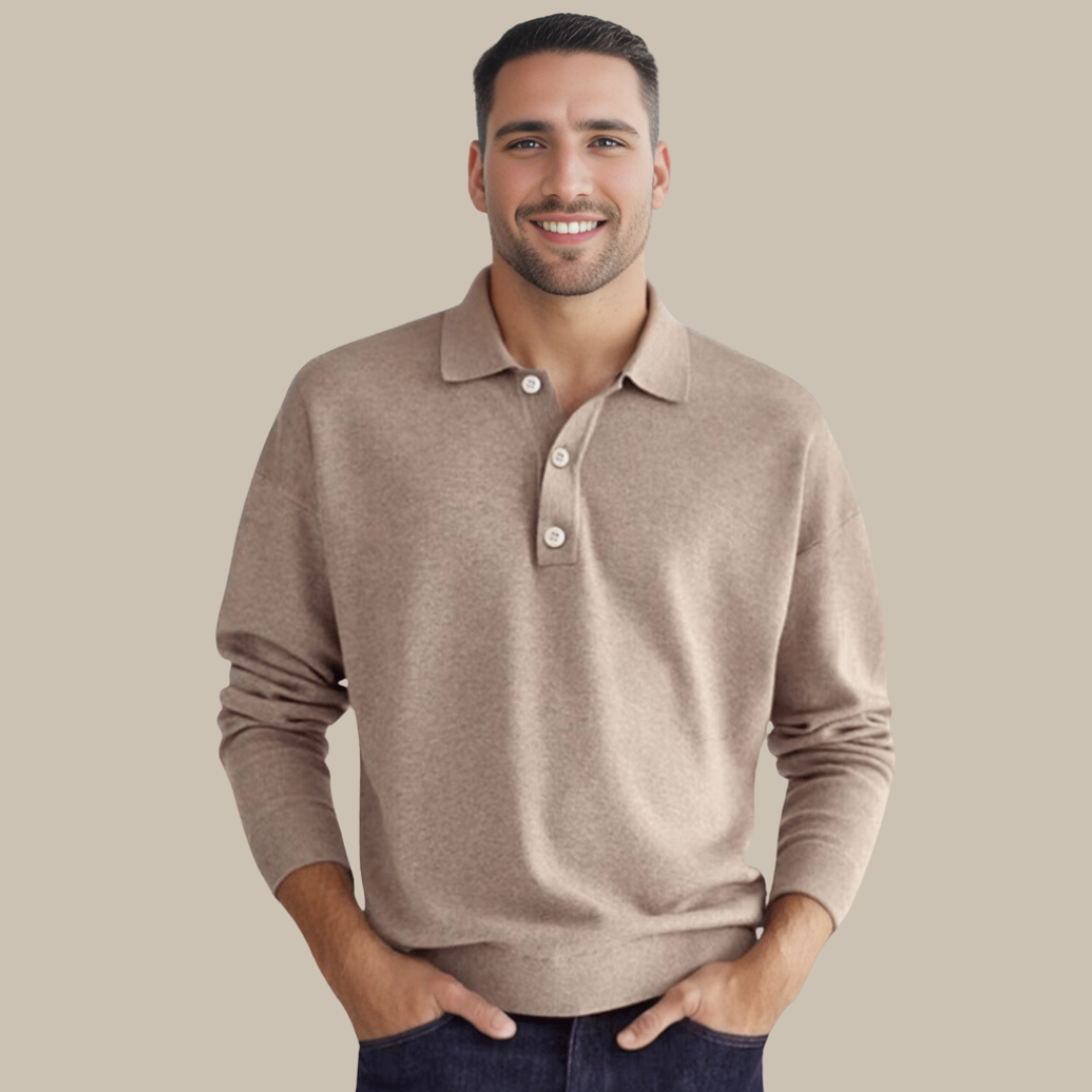 Heren polo trui met lange mouwen – Noor